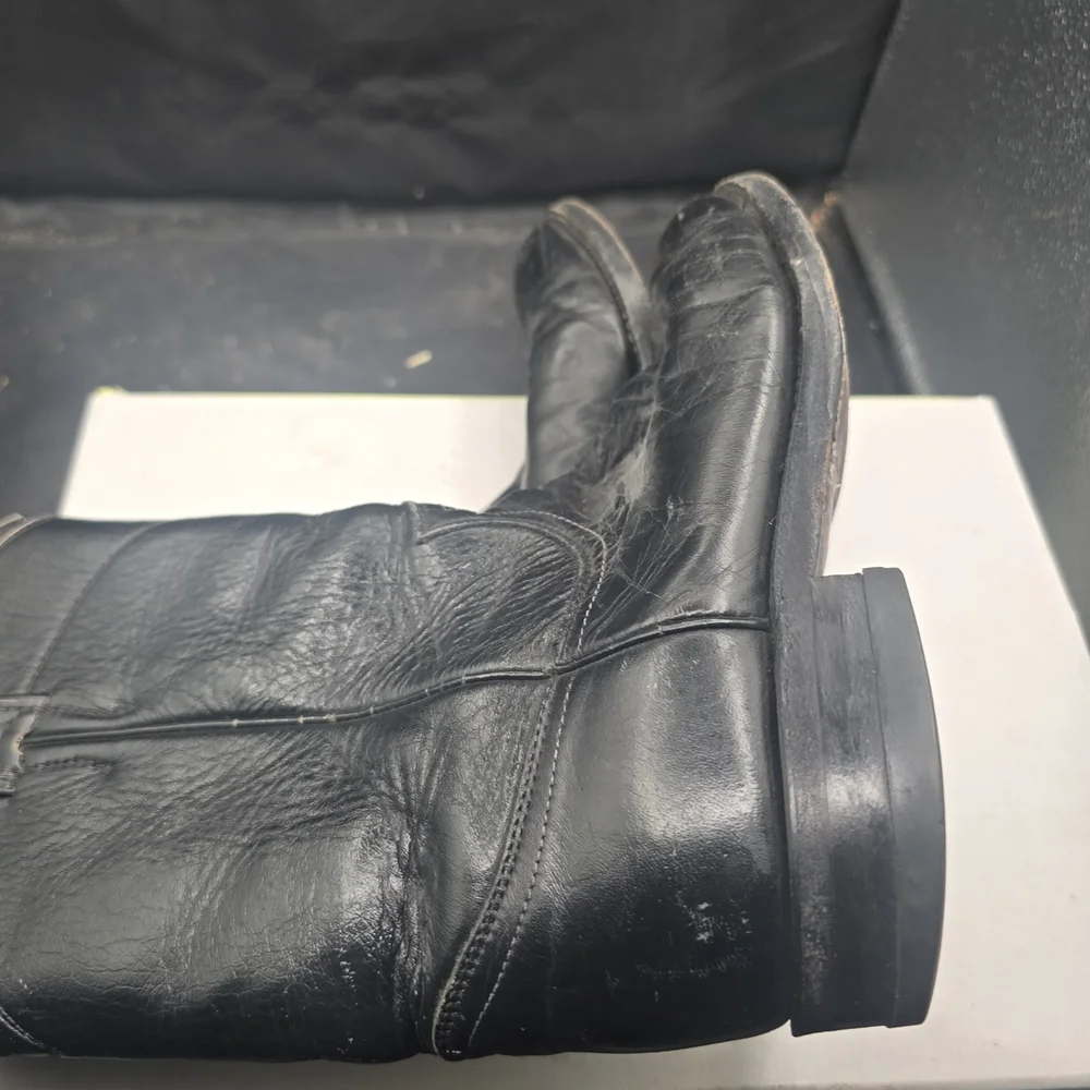 Justin Boots Classic Black‎ Leather Heeled Boots